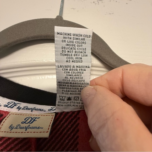 Dearfoams XL Buffalo Plaid One Piece Pajamas Cozy Bear Patch Lounge Sleeper - Picture 4 of 6